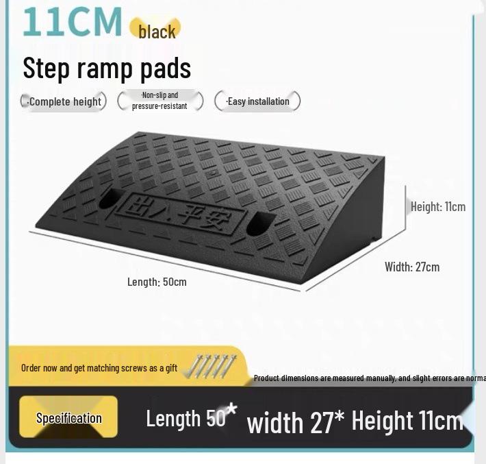 Car Sill and Roadside Plastic Uphill Triangle Speed Bump Mat