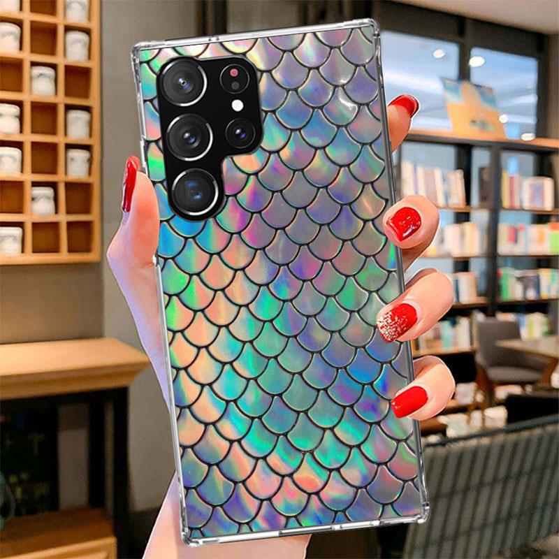 Fish Scale Pattern Mermaid Phone Case For Samsung Galaxy S26 S25 Edge S24 Ultra S23 S22 Plus S21 S20 FE Soft Fundas Shell Galaxy
