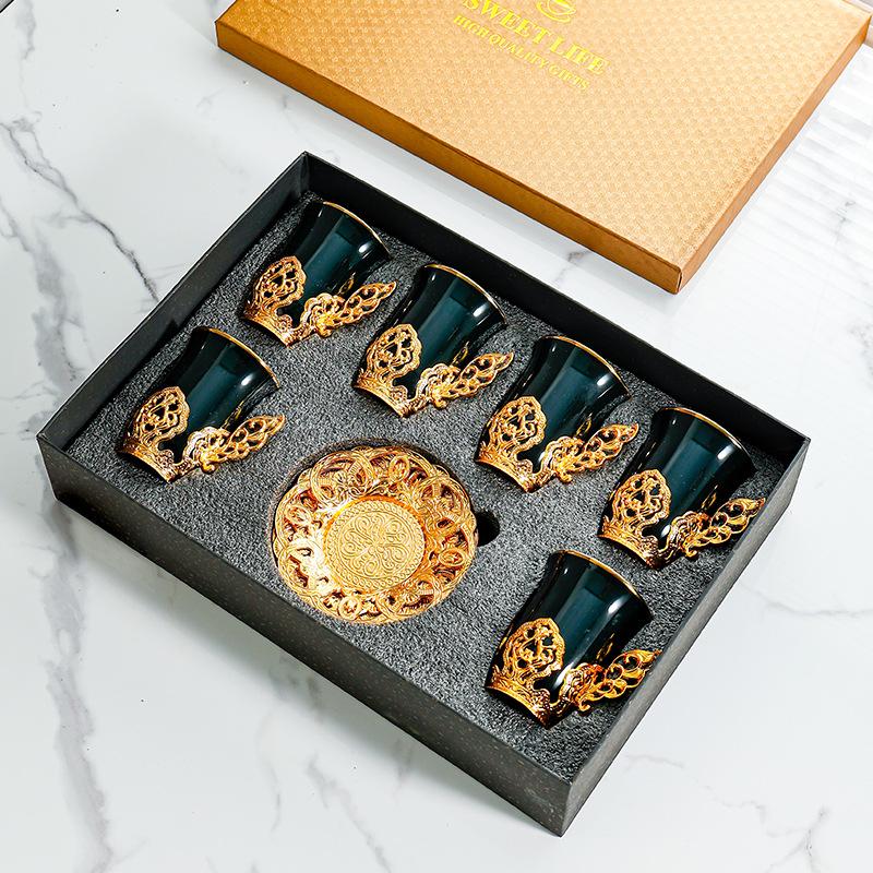 

Ретро-набір для кави по-турецьки та блюдце, високоякісна керамічна чашка, чашка для післяобіднього чаю, домашня подарункова коробка 250