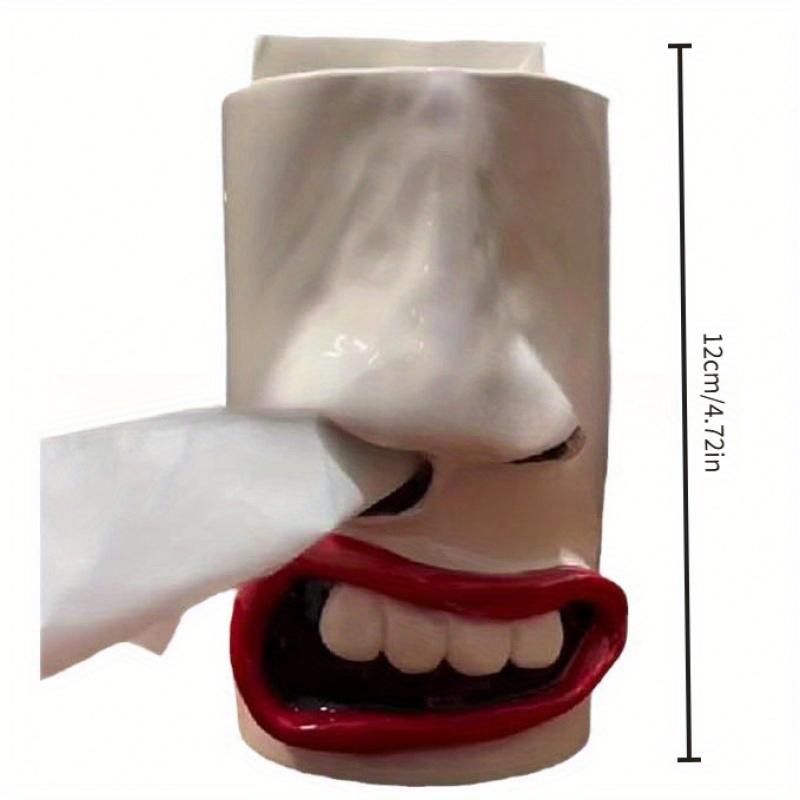 Porta fazzoletti a forma di naso divertente, Pezzo decorativo in resina per 8 scene, Uso interno/esterno