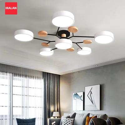 נברשת LED מודרנית 3 צבעי אור לסלון, חדר שינה, מלון, דירה, מנורת תלייה לתקרה, נברשת תקרה בסגנון נורדי