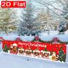 Merry Christmas Banner, Gingerbread Santa Claus Train Design, Polyester Outdoor Garden Porch Fence Wall Christmas Party Supplies