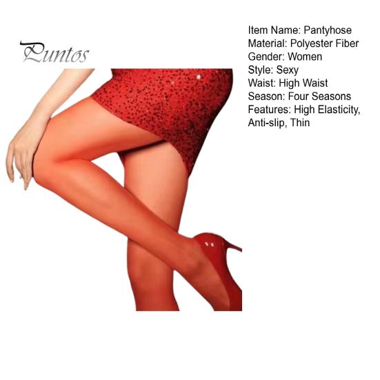 Strumpfhosen für Damen, ultradünn, durchsichtig, rotes Netzgewebe, hohe Elastizität, hohe Taille, rutschfest, einfarbig, Minirock für Pendler, Dating, Partys, passende Strumpfhosen