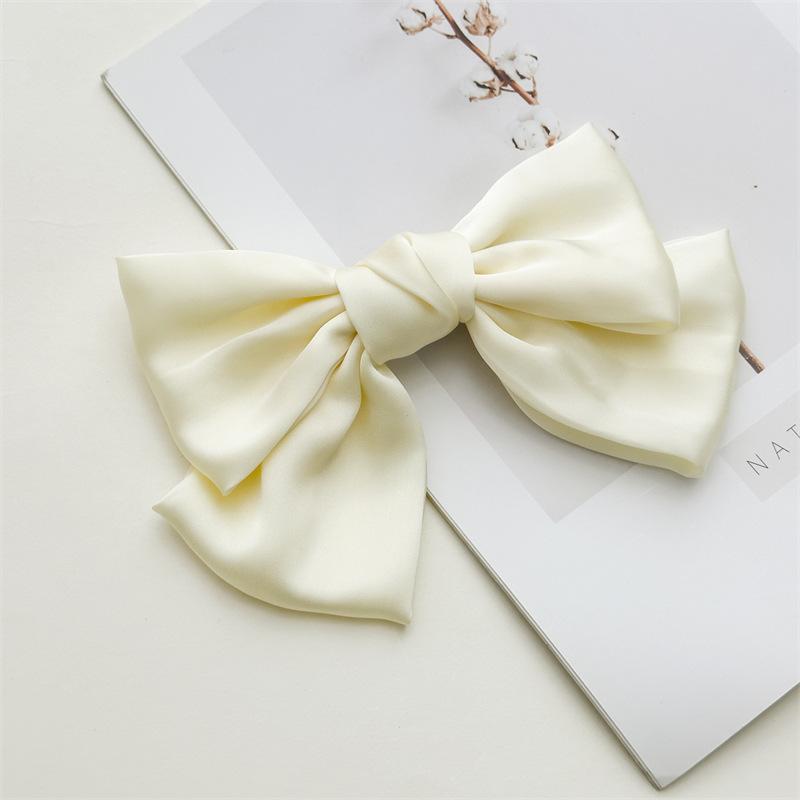 

Elegant Double Bow Hair Clip Silk Like Hair Pin Retro Headbands with Clips Female Ponytail Clips Fashion Hair Accessories Girls