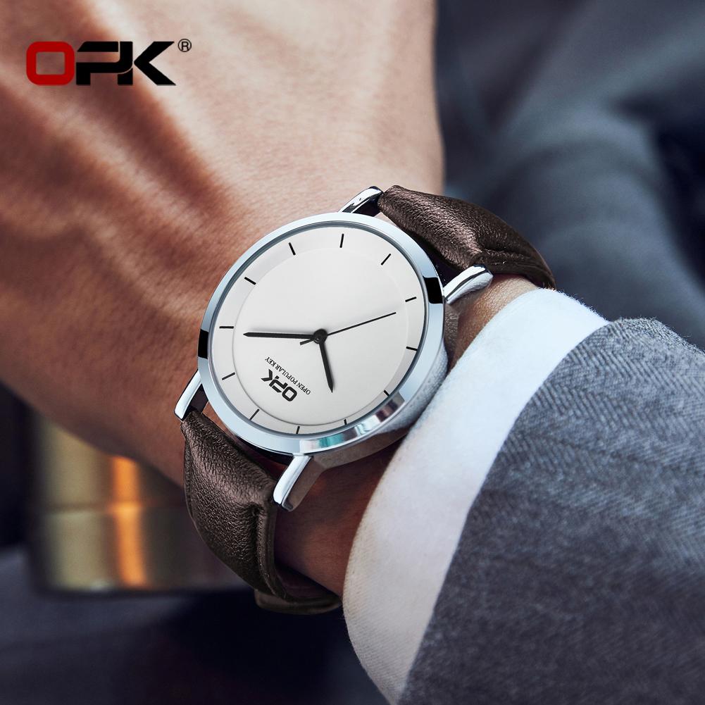OPK 8122 Watches For Men Casual Simple Original Waterproof Luxury Leather Quartz Watch Luminous Wristwatch Reloj Hombre