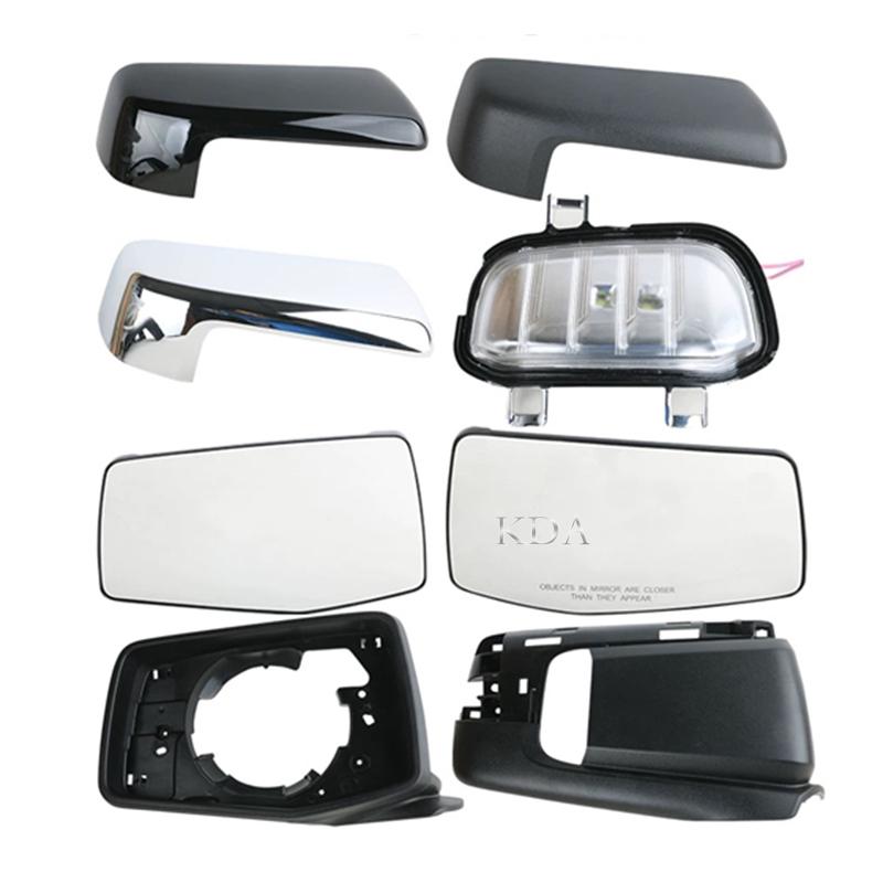 Rear Heated Blind Spot Warning Mirror Glass Cover Frame Turn Signal Light for Chevrolet Silverado 1500 GMC Sierra 1500 -2025