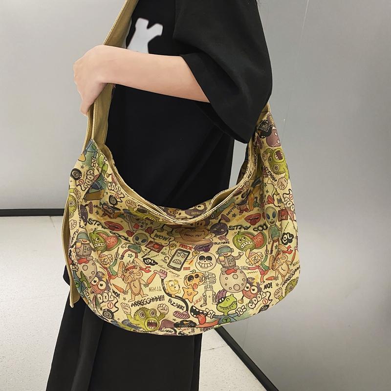 Canvas Shoulder Women's Tote Bag Ladies Simple Casual Large Capacity Designer Handbags for Women Travel Solid Shopper Bag