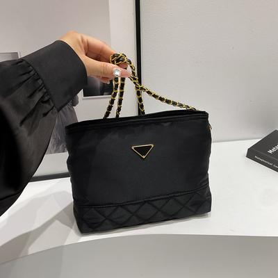 Nylontasche mit großem Fassungsvermögen, modische Diamantkette, einzelne Schulter, schräg zu tragen, Premium-Sense, Eimer-Rucksack