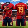 Children's Tracksuit Football Jersey Yamal No.19 Print T-shirt+Shorts Sets Spain Fans Suit Sports Kids 2 Piece Outfits