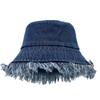 Retro Streetwear Denim Fisherman Hat With Wide Brim For Sun Protection In Summer