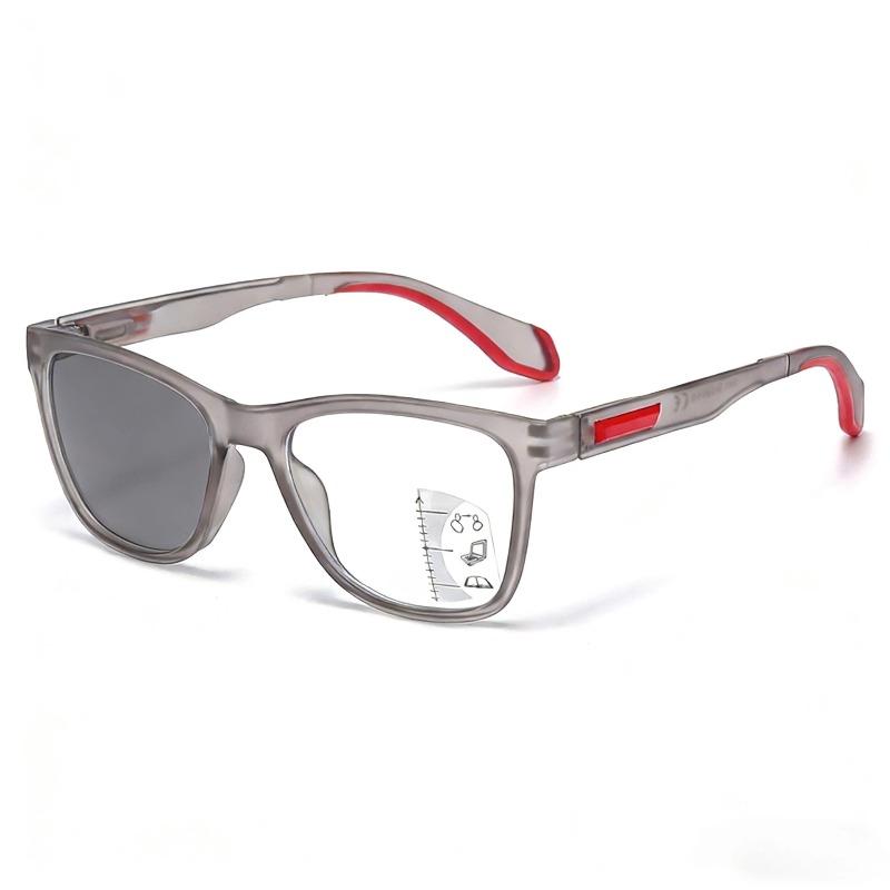 Business-Style Photochromic Multifocal Presbyopia Glasses Stylish High-Definition Anti-Blue Light Reading Eyewear Unisex