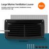 Universal Square Air Vent for Marine Boat & RV, White/Black Louvered Ventilation Grille, Durable Plastic Cover