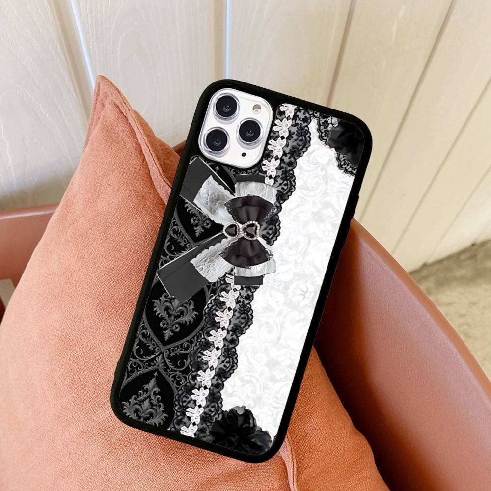Lace Pattern For IPhone 11 12 13 14 15 16 17 Pro Max Plus TPU+PC Shockproof Back Phone Cases