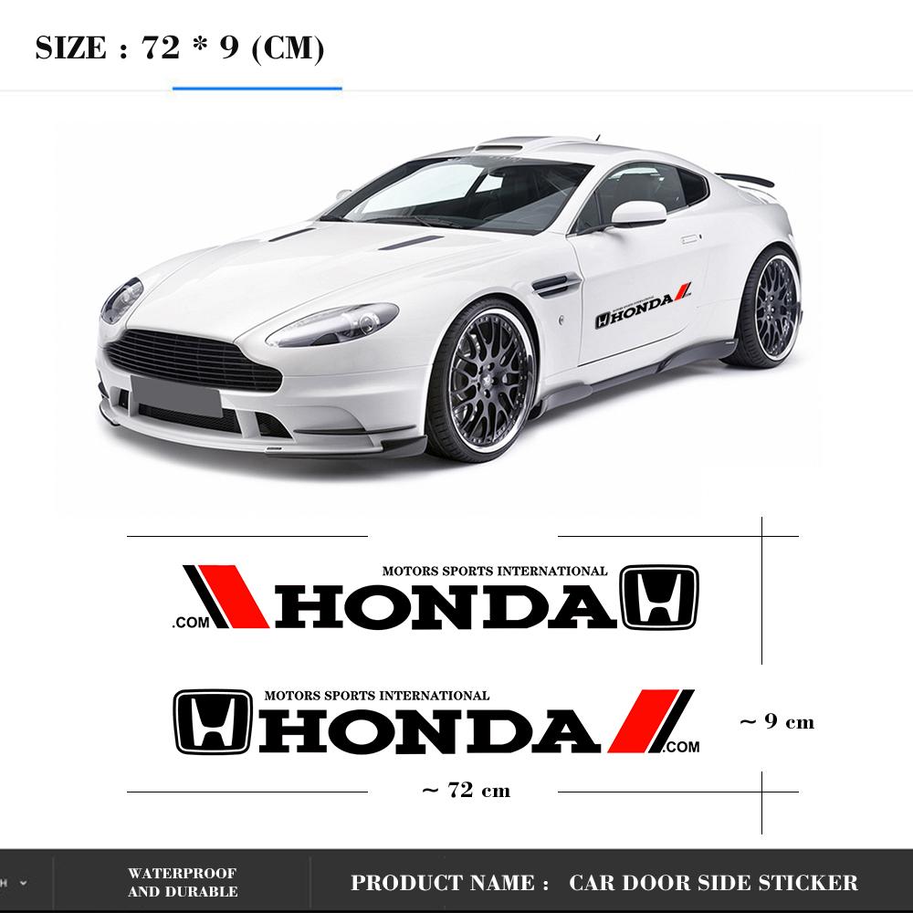 2Pcs Car Side Door 3D Sticker Badge Decal Decoration Auto Accessories For Honda Civic 4d XR-V CRV HRV City Odyssey Jazz Styling