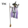 Sound Activated Party Prop 200cm Halloween Flying Witch with Scary Sounds & Glowing Eyes, Floating for Lawn Creepy Garden Yard Lawn, Haunted