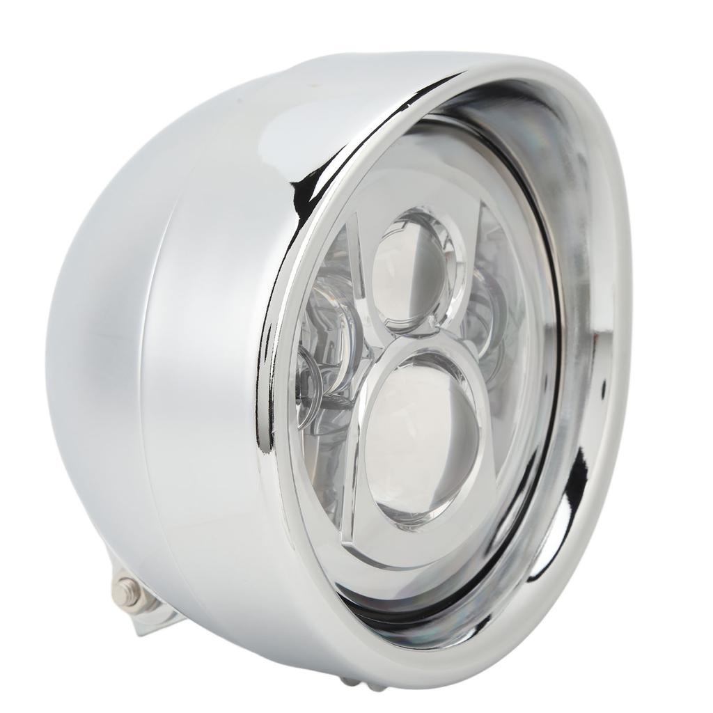7 Zoll Motorrad LED Scheinwerfer mit Chromgehäuse Superhell Wasserdicht Universelle Passform 67789?91