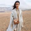 A Niche Design Camel Lychee Cowhide Spliced Hand-held Crossbody Bag