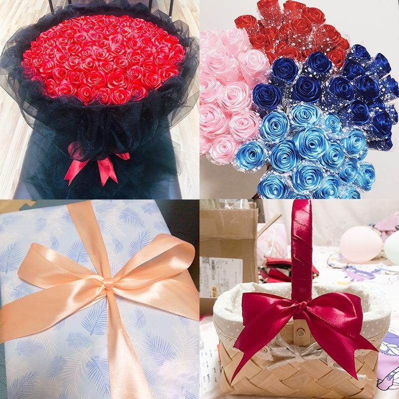 25Yards/Roll 40mm Silk Satin Ribbons for Clothing Satin Fabric Crafts Bow Handmade Gift Wrap Party Wedding DIY Decorative