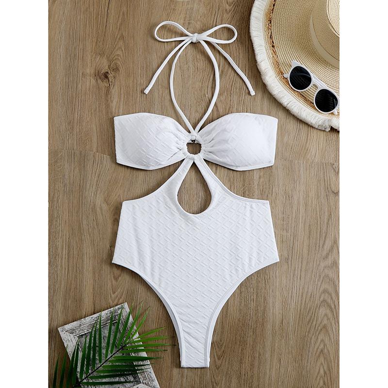 

Сексуальный слитный купальник с подкладками, женский трикини, белый купальник-боди, купальный костюм, пляжная одежда XL белый