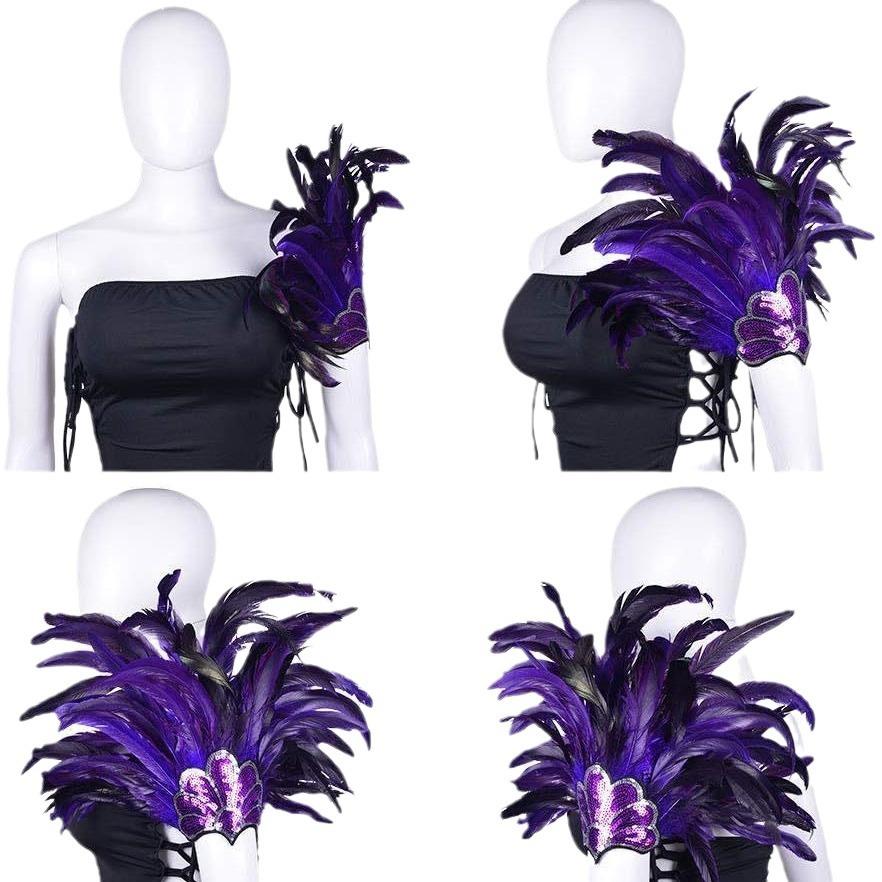 Anime-Charakter Cosplay Halloween Kopfbedeckung Bauchtanz Performance Haarbänder Bunte Feder Stirnbänder Weihnachtstag Kopfbedeckung Zubehör