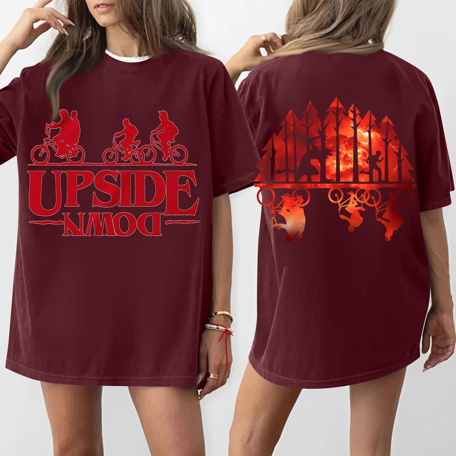 

Жіноча футболка з круглим вирізом, з принтом, з короткими рукавами XL винний