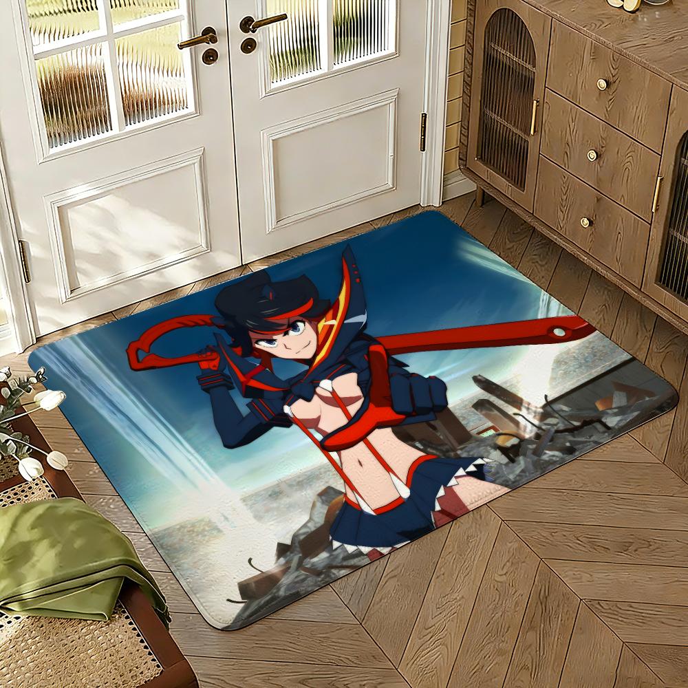 KILL La KILL Floor Mat Soft Thickened Absorbent Non-Slip Bedroom Living Room Door Mat Home Decor Flannel Rugs