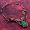 Faceted Zambian Emerald Gemstone Necklace Copper Wire Wrapped Adjustable Necklace