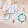 Bohemian Starfish Shell Multilayer Beaded Jewelry Set With Music Note Elements For Womens Summer Beach Wear