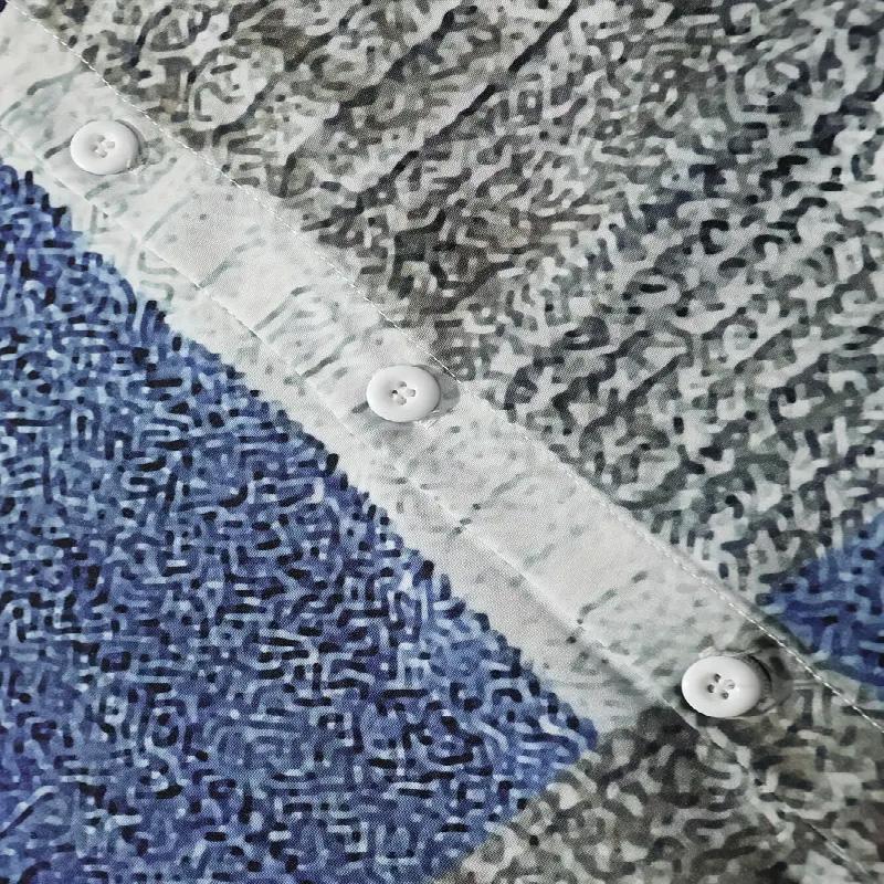 Men's Contrasting Color Pattern Printed Summer Fashion Short Sleeved Shirt Suitable for Beach Outdoor and Sports Wear