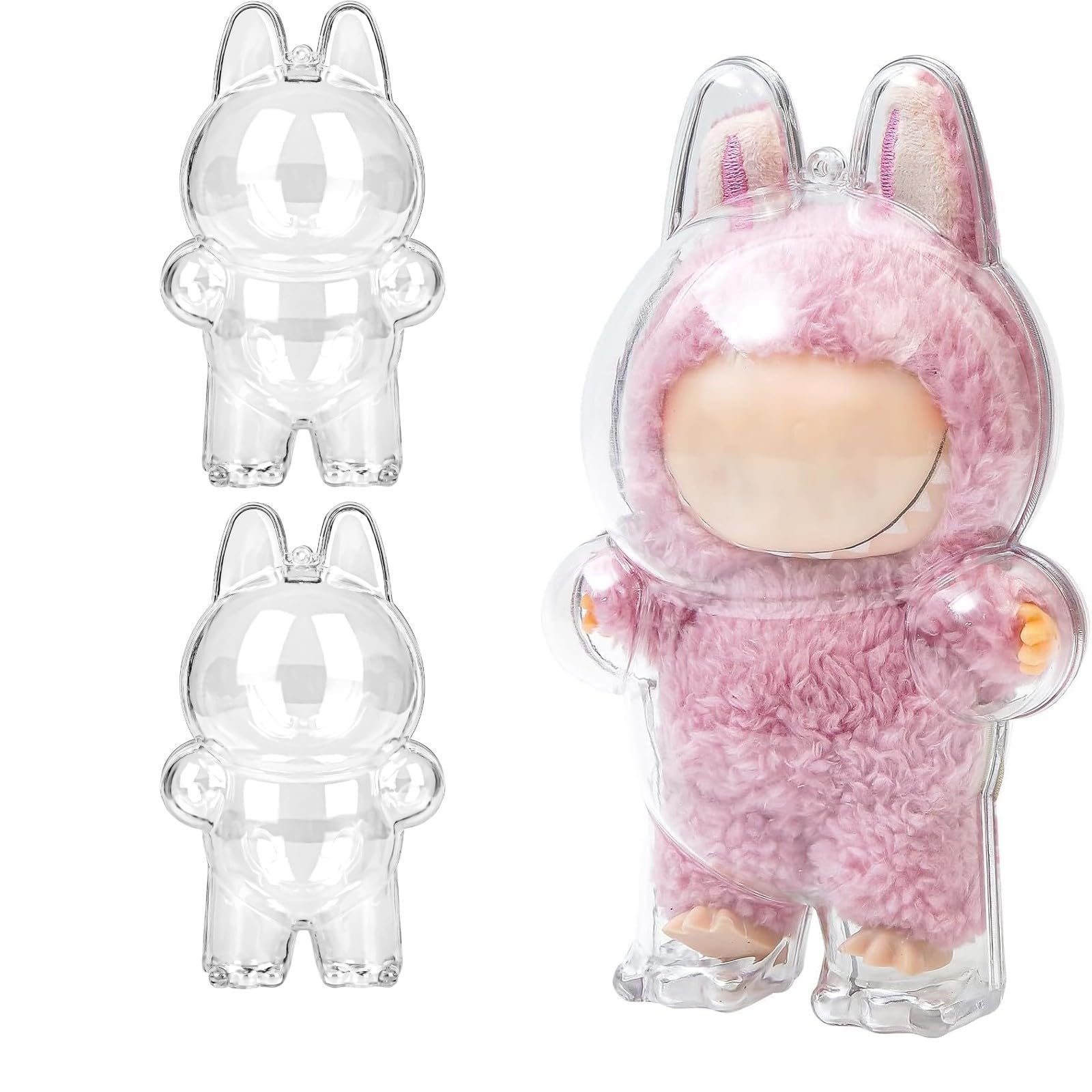 

Защитный чехол для плюшевой подвесной витрины LABUBU Прозрачный ПВХ Ходячая витрина Пластиковый защитный чехол для кукол-монстров LABUBU [ShuaWdk] Игрушки, (V3),