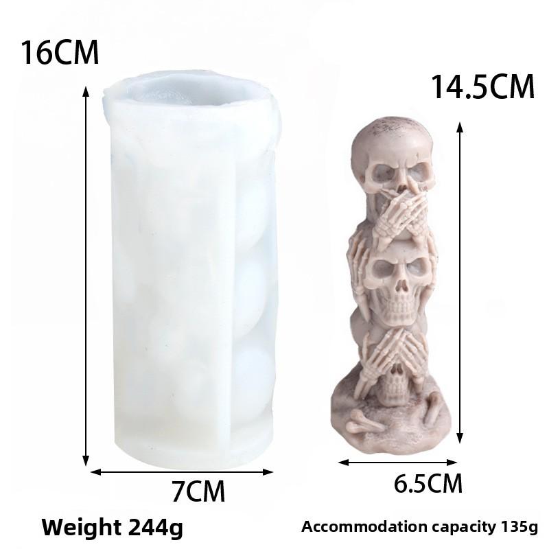 1-5PCS Halloween DIY Candle Mold 3 Pack - Silicone Pumpkin Skull Grimace Mold for Aromatherapy Wax Spooky Home Party Decoration