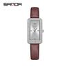 Fashion Sanda Top Brand Trendy Design Rectangle Dial Waterproof Quartz Movement Business Women Analog Wrist Watch