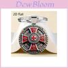 Classic Red Cross Knight Round Alloy Keychain Gift For Friends And Family