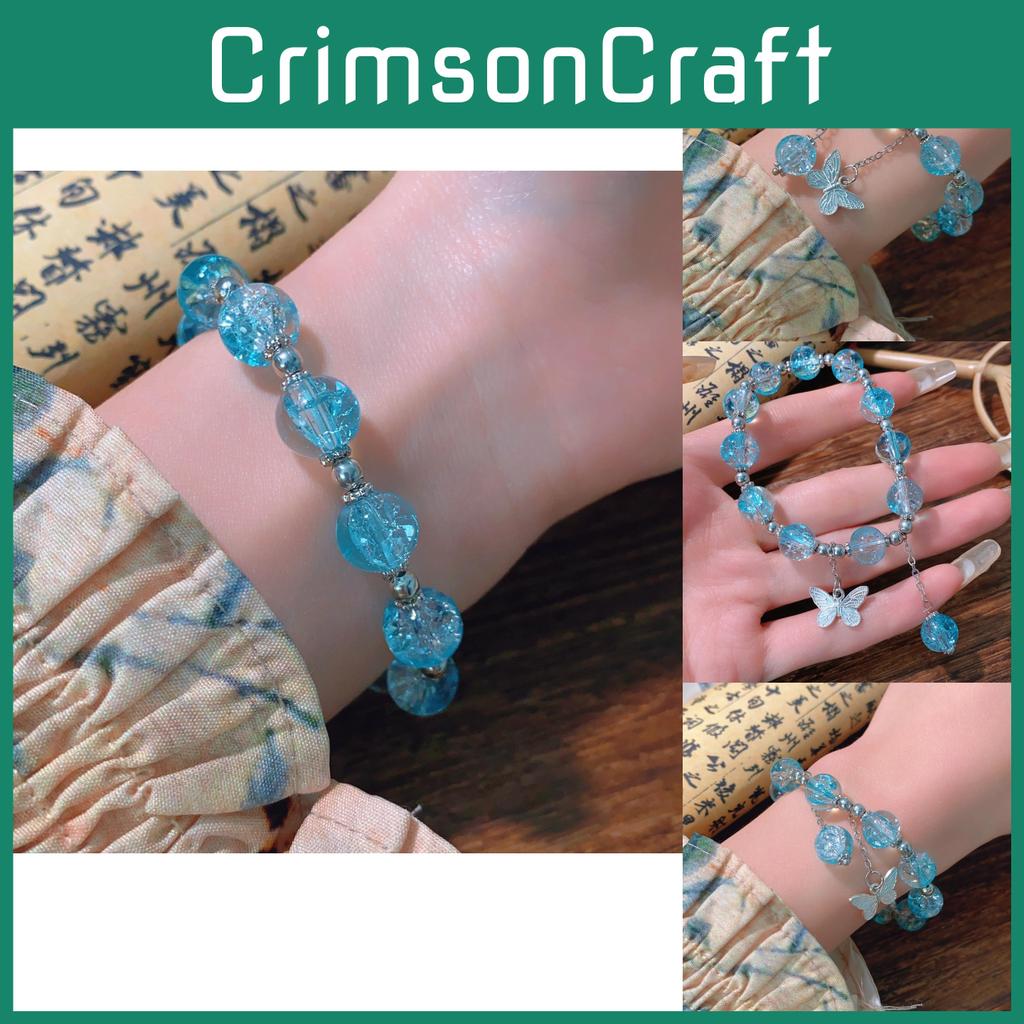 2024 Summer Chic Ice Crack Glazed Butterfly Bracelet Unisex Geometric Design