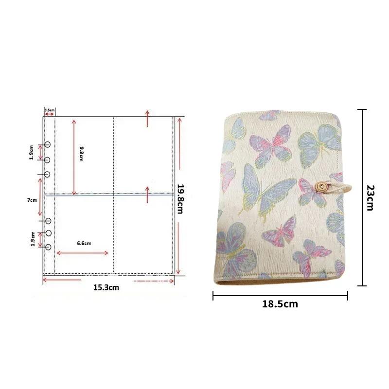 Butterfly Flower Pattern A5 Binder Photo Album Kpop Idol Photo Card Collection Books Loose-Leaf Album Photocard Holder Gift