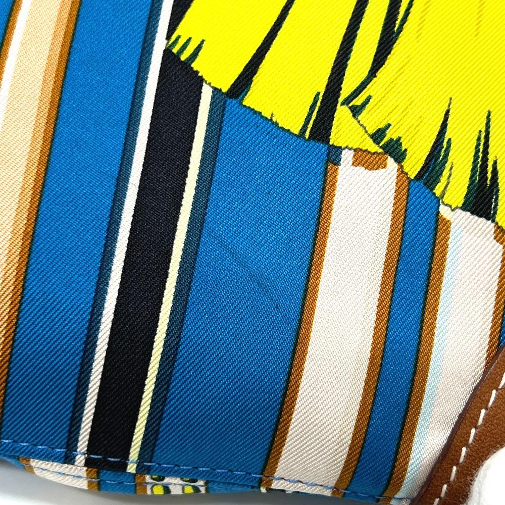 HERMES Silky City PM Crossbody bag with pouch Shoulder Bag silk / Leather blue