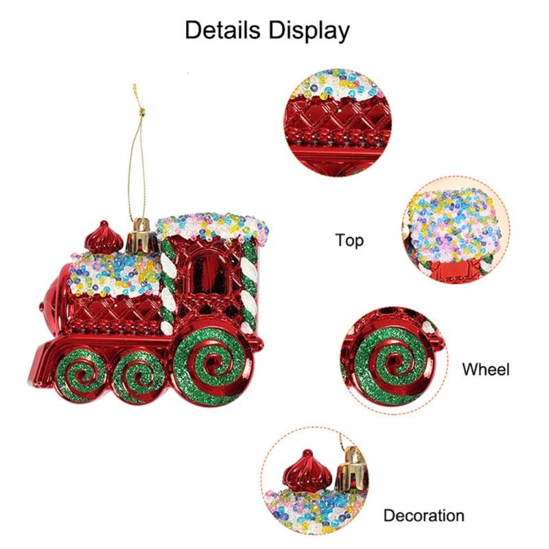 Retro Holiday Train With Metal Bell Durable PVC Hanging Decoration Safe For Kids Pet Indoor Outdoors Use