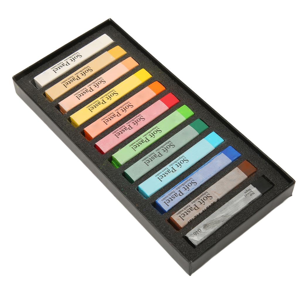 Soft Pastels Chalk 12 Colors Long Lasting Artist Chalk Pastel Sticks for Office School Art Drawing P