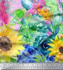 oneOone Tessuto Cotone Flex Foglie e Girasole Stampa Pannello Tessuto al Metro 40 Pollici