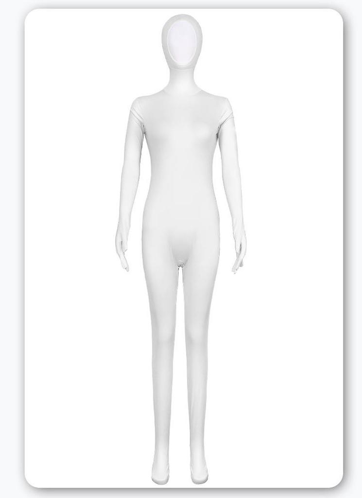 Zentai-Anzug mit fluoreszierendem Schnurrbart & Augenbrauen - einfarbiger Performance-Body