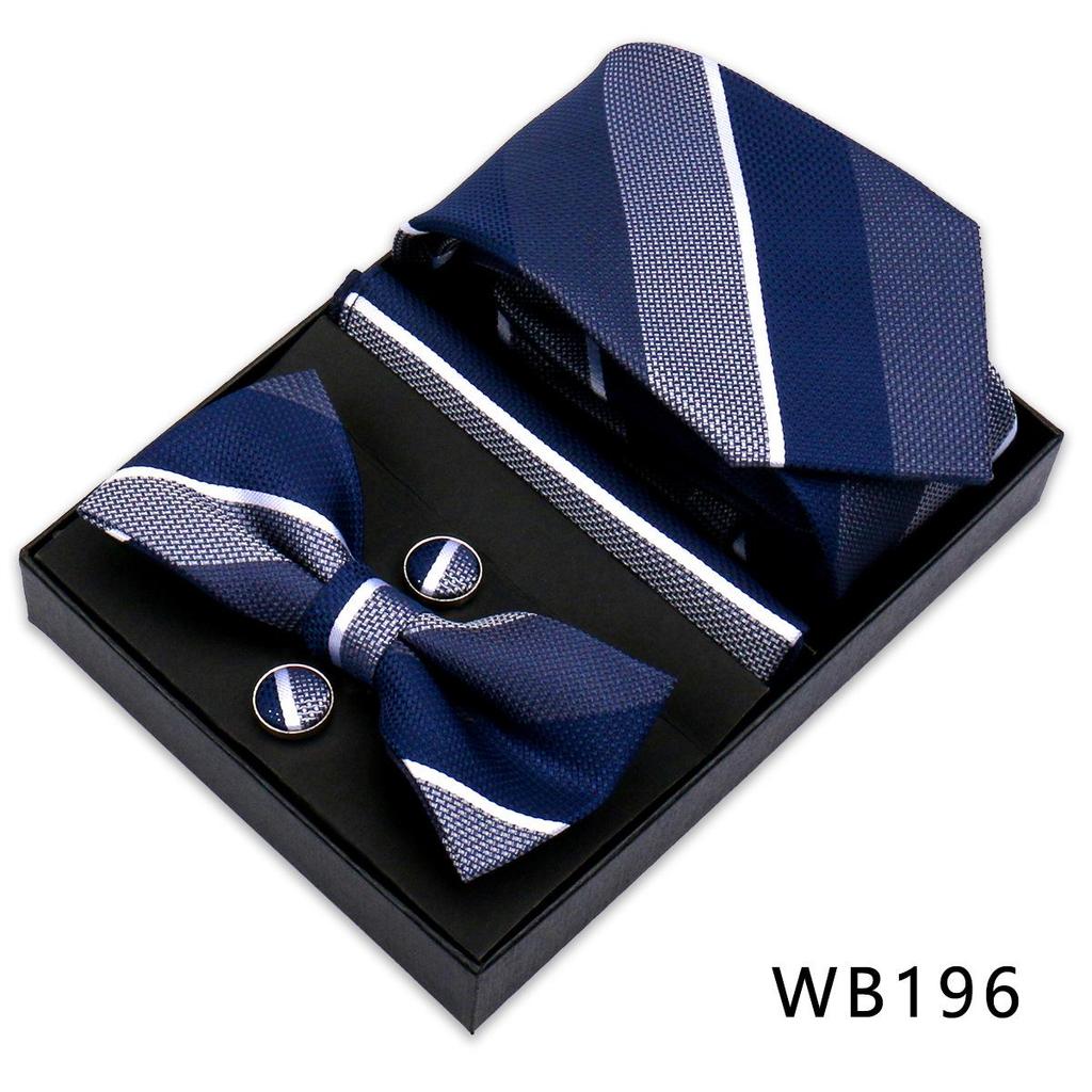 Men's Silk Bow Tie & Pocket Square Gift Set - Business & Wedding
