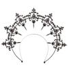 Lolita Hand-made Dark Headdress, Madonna of the Sun Halo, Baroque Crown Ball Performance Props