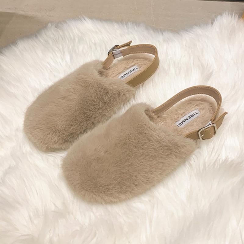 Fashion Women Flats Fur Mules Shoes Fashion Casual Slippers 2025 Winter New Home Shoes Cozy Designer Flip Flops Walking Mujer Zapatillas