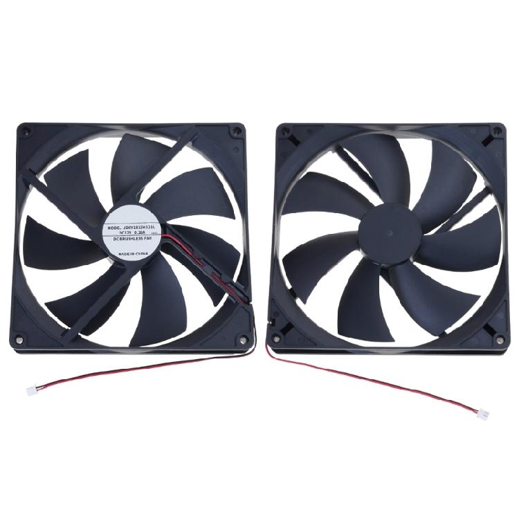 180mm 12V High Speed Cooling Fan Thin 25mm Design 53CFM Airflow Double Ball Bearings For PC Router Exhaust System