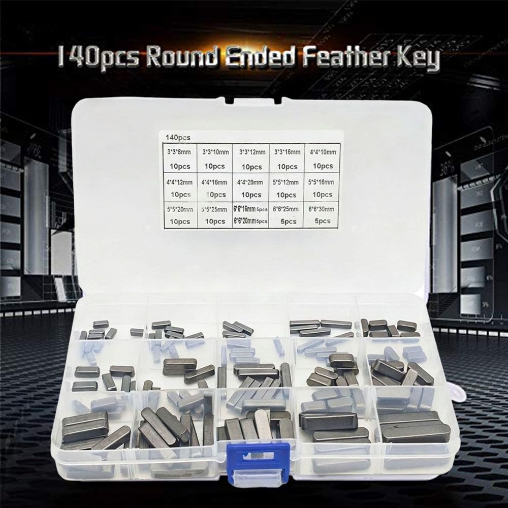 140pcs Resilience Parallel Pins Carbon Steel Round End Flat Keys Flat Pins  Industrial Maintenance