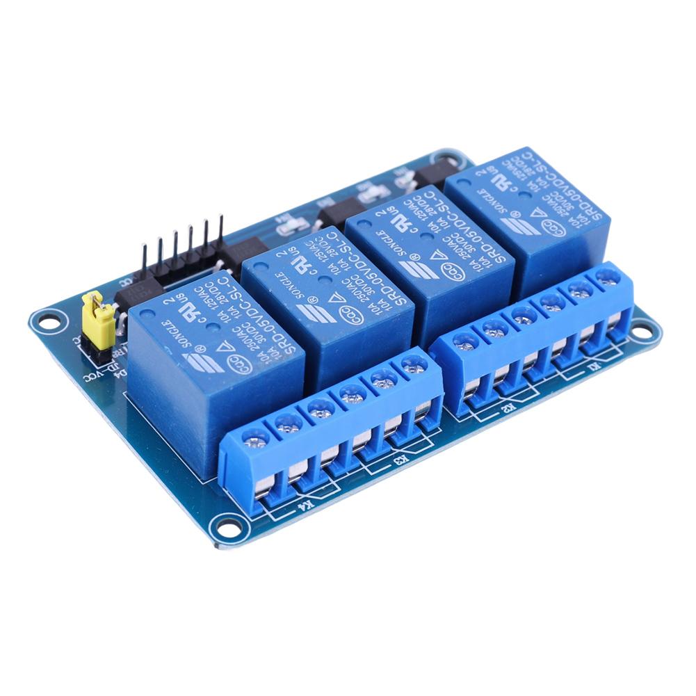 5V 12V 4-Kanal Relaisplatine mit Optokoppler Relais Erweiterungsplatine AVR 51 PIC 4-Wege Relaismodul für Arduino