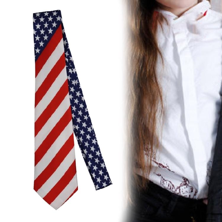 American British Print Neck Tie Wedding Business Suit Patriotics Polyester Tie