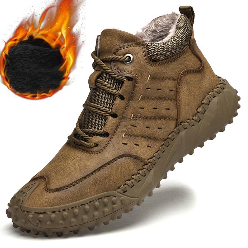 

Зимние водонепроницаемые кожаные ботинки Теплые зимние ботинки Мужская зимняя повседневная обувь Кроссовки Ботильоны в стиле вестерн 46 светло-коричневого