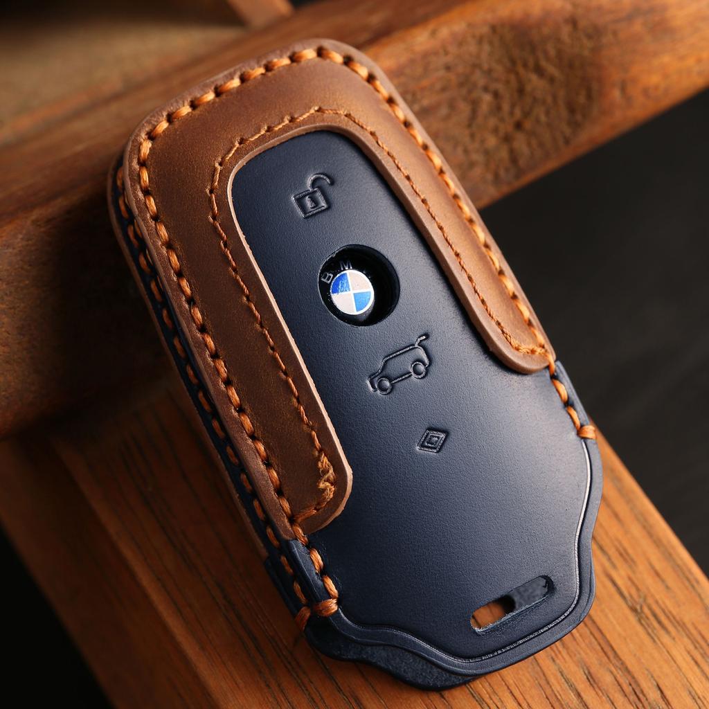 Customized for Old BMW Key Cover 3 Series 5 Series Handmade High-end Leather Car Key Bag Case Ring