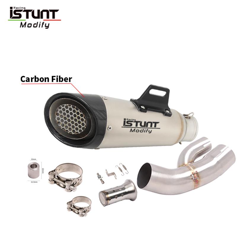 For BMW S1000XR 2015 2016 2017 2018 2019 Carbon Fiber Muffler Mid Link Pipe Motorcycle Exhaust Escape Full System 51mm DB Killer